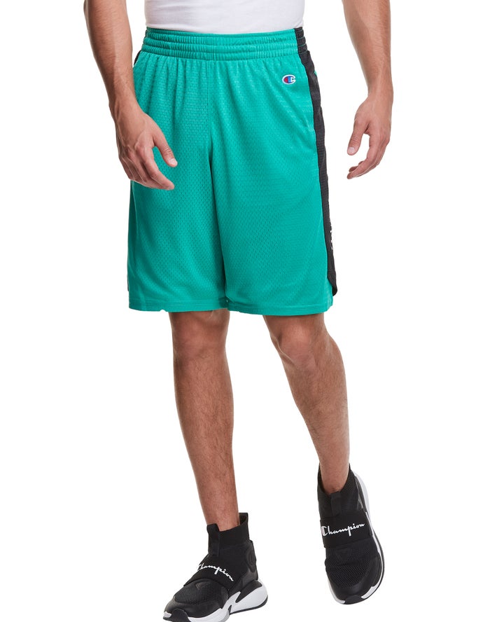 Champion Korte Broek Heren - Turquoise - Mesh Basketball ( 129608-SEA )